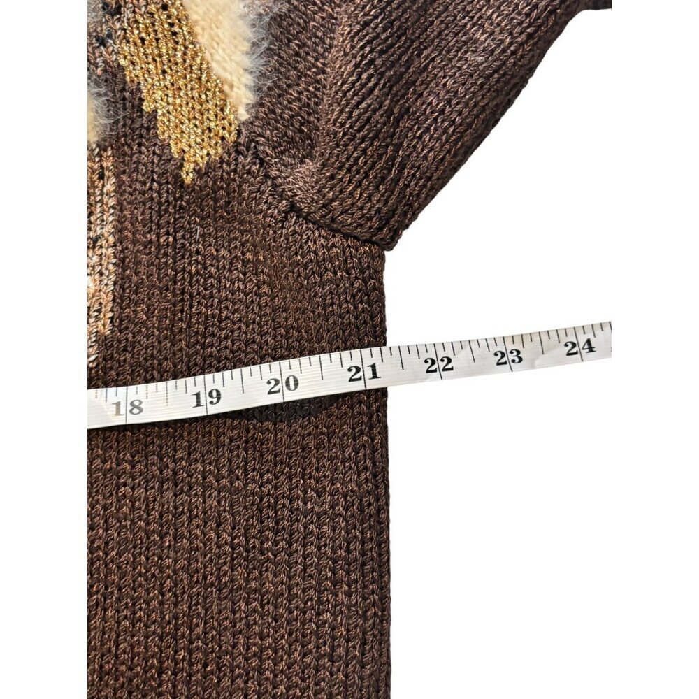 Madeleine Women's Brown Viscose Rabbit Hair Sweater - Picture 5 of 8
